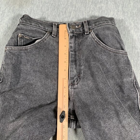 Lee Pepper Stretch Jeans Womens 26 Black Tapered Vintage Wash High Rise - Picture 8 of 10